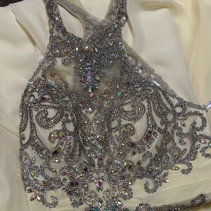 Tiffany Designs Prom Gown with Silver Embellishments Accents